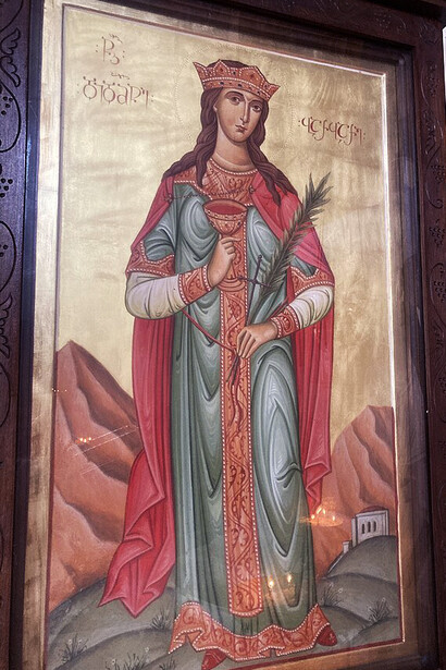 Saint Barbara, in the Orthodox church in Batumi, Georgia