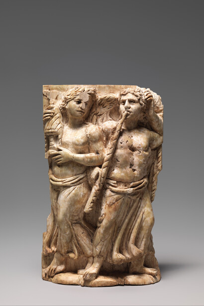 Bone carving, possibly of a Dionysiac revel, 300–500. Courtesy of the Metropolitan Museum of Art