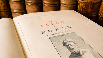The Iliad by Homer in a library