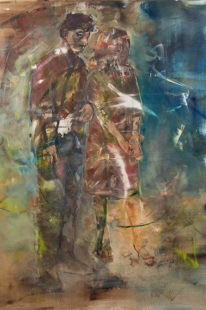 Robert Muntean, Silent Movie, 2012, oil on canvas, 190 x 160 cm