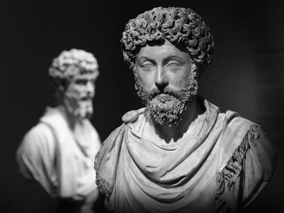 Busto de Marco Aurelio, emperador del Imperio romano desde el año 161 hasta el año de su muerte, en 180