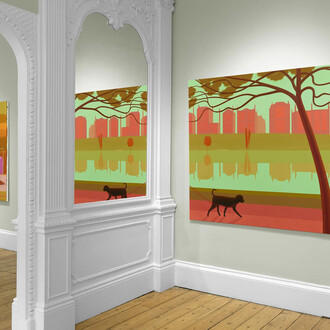 Alfie Caine, Rivers and rooftops, exhibition view. Courtesy of Massimo De Carlo Gallery