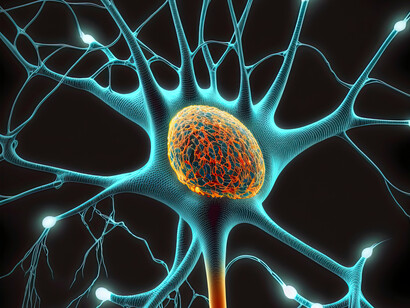 Neurônio.Cada neurotransmissor atua em receptores específicos localizados na superfície dos neurônios
