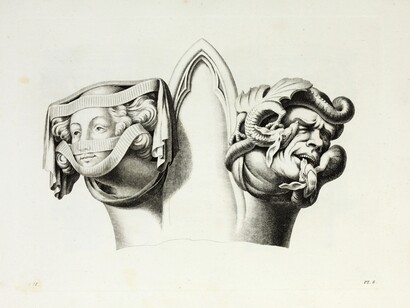 Adornos góticos en la iglesia catedral de York, 1795