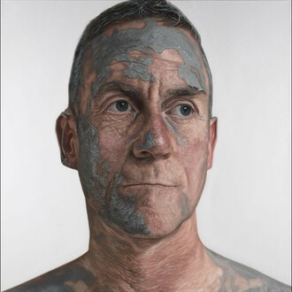 Kyle Barnes (b. 1986), 'Company Sargeant Gary Madden', 2018. Oil on canvas, 140 x 140 cm. © Kyle Barnes. Photo © National Gallery of Ireland.