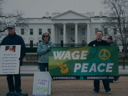 Vigil to end the nuclear threat outside the White House, United States