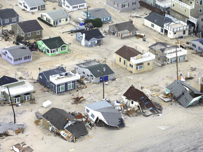 New Jersey: after Hurricane Sandy, fifty square miles or 17 percent of the landmass was flooded