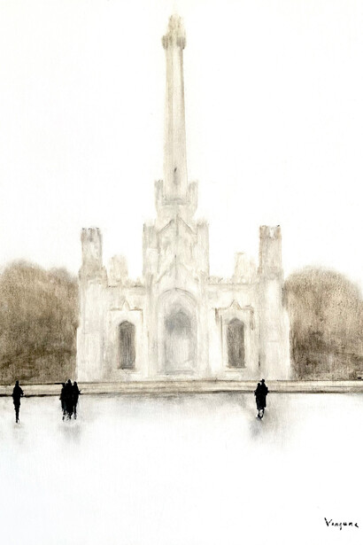 Ellie Vergura, Chicago water tower. Courtesy of Jackson Junge Gallery