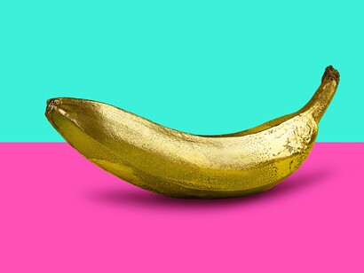 Banana Golden Pop Art a tribute to Andy Warhol