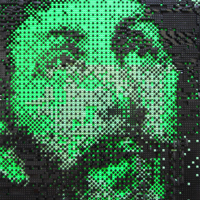 Gustavo Prado, Domenikos, 2019, Legos on wooden board