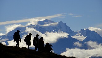 Grand Combin, massiccio montuoso delle Alpi Pennine occidentali, la cui vetta maggiore raggiunge i 4.314 m s.l.m, in Svizzera