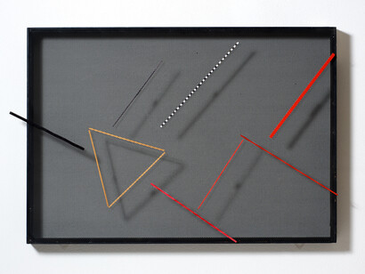 Grazia Varisco, Tavola magnetica trasparente. Lineare variabile, 1960, wire mesh with mobile elemets, 70 x 100 cm, photo by Thomas Libis, courtesy Cortesi Gallery, Grazia Varisco