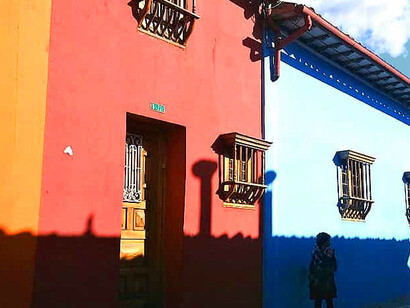 Each colourful facade tells a story, reflecting the rich history and cultural tapestry in Bogotá, Colombia