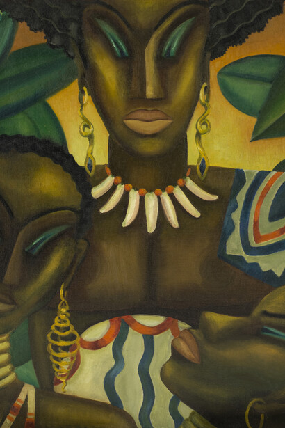 Lois Mailou Jones (American, 1905–1998), Africa, 1935, Oil on canvas board, 24 x 20 inches. The Johnson Collection, Spartanburg, South Carolina