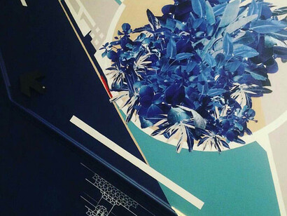 The Exhibitionist Hotel - Mural in stairway by Kharis Knight