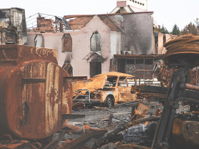 A Ukrainian city ravaged by a Russian offensive