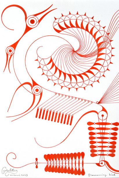 Carlos Estevez, Blossoming bird, 2023. Courtesy of Pan American Art Projects Gallery