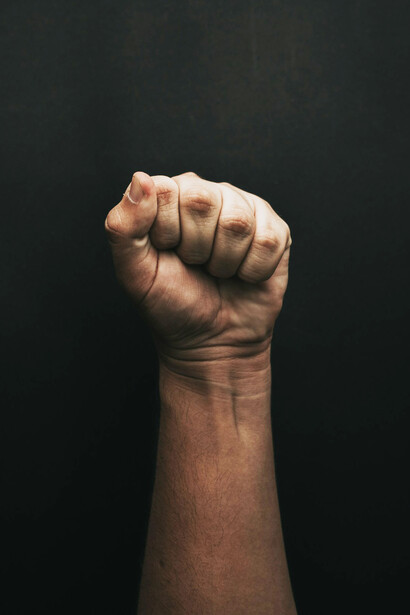 A closed fist represents the power of no