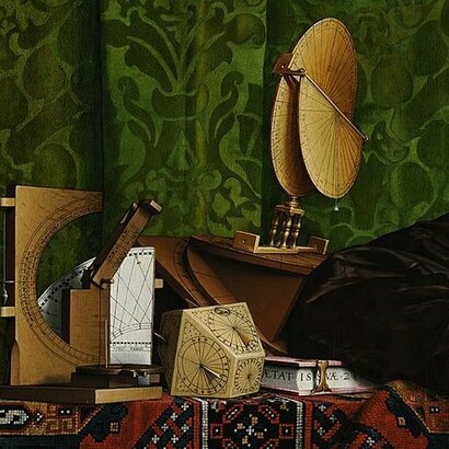 Hans Holbein il Giovane, Gli Ambasciatori, 1533, Dettaglio degli strumenti scientifici