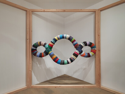 Michelangelo Pistoletto, Terzo Paradiso, 2020, Wrapped fabric, 49 3/16 x 98 7/16 x 7 7/8 inches, (125 x 250 x 20 cm)