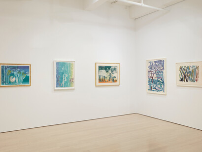 Romare Bearden, Paris blues/jazz and other works, exhibition view. Courtesy of DC Moore Gallery