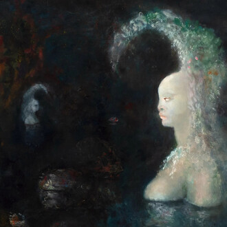Leonor Fini, Le lac, 1991. Courtesy of Weinstein Gallery
