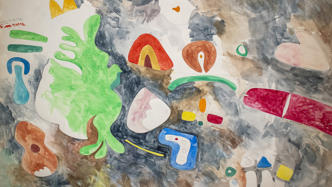 Frank Romero, Untitled (Homage to Lee Mullican), 1972. Courtesy of Ruiz-Healy Art