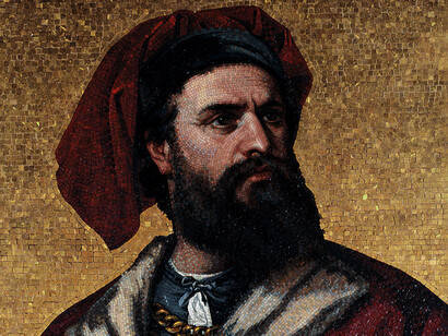 Mosaic of Marco Polo, Municipal Palace of Genoa: Palazzo Grimaldi Doria-Turs, 1867