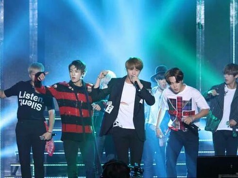 K-Pop sensation BTS performing their hit song 'Pied Piper' from their "Love Yourself: Her" album