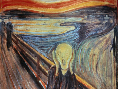 Edvard Munch, Le Cri, 1893. Cette oeuvre a énormément influencé notre compréhension de la santé mentale et, par ailleurs, a inspiré des avancées importantes dans des études cliniques sur la psychologie et la recherche des troubles anxieux