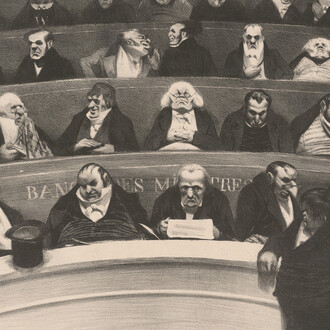 Honoré Daumier, The legislative belly, l’association mensuelle (detail), January 1834. Courtesy of
Albertina Museum
