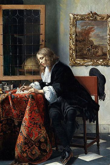 Gabriel Metsu, Man Writing a Letter, c. 1664–1666, oil on panel, National Gallery of Ireland, Dublin, Sir Alfred and Lady Beit, 1987 (Beit Collection)