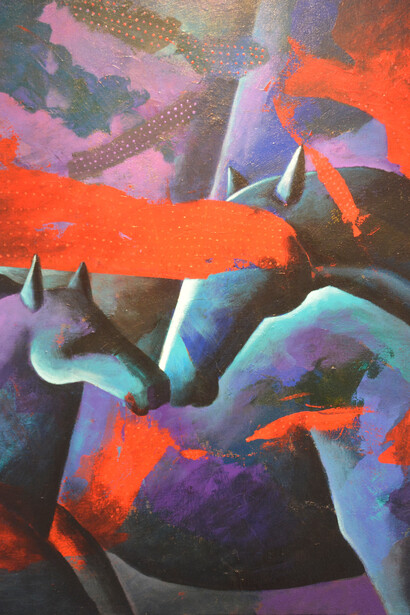 Mario Madrigal; Serie Equus. Acrílico sobre tela, 2022 (detalle)