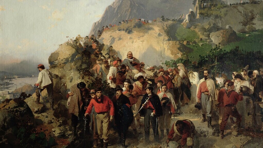 «Garibaldi herida en Aspramonte», Gerolamo Induno (1825-1890)