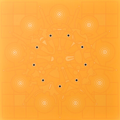 Dodecad #9, housepaint and acrylic on canvas 120 x 120cm, Mark Weighton, 2015