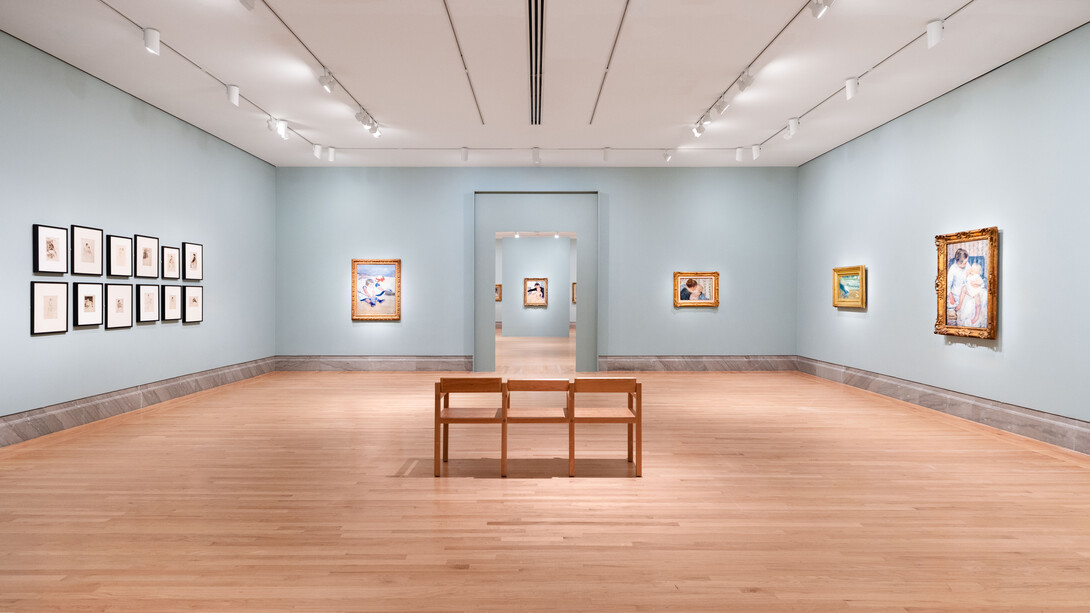 Mary Cassatt, Mary Cassatt at work, exhibition view. Courtesy of the Fine Arts Museums of San Francisco