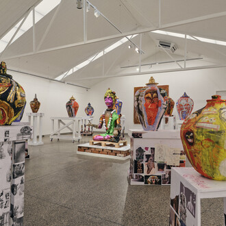 Ramesh Mario Nithiyendran, Liquid vessels, exhibition view. Courtesy of Sullivan+Strumpf