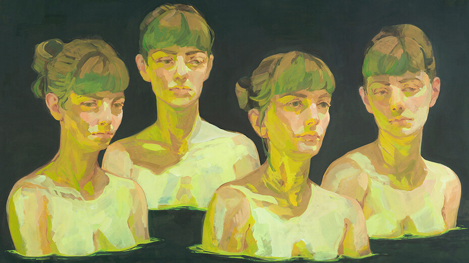 Rachel Gregor, Four bathers, 2024. Courtesy of Hashimoto Contemporary