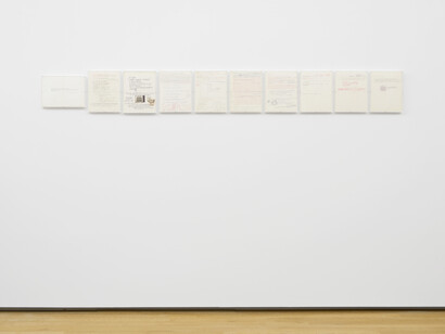 Emilio Prini, Typewriter drawings. Bologna/München/Rome – 1970/1971, exhibition view. Courtesy of the Fondazione Antonio Dalle Nogare