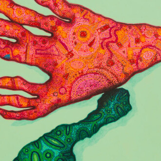 Nihad Al-Turk, Mythological bird (detail), 2013. Courtesy of Ayyam Gallery