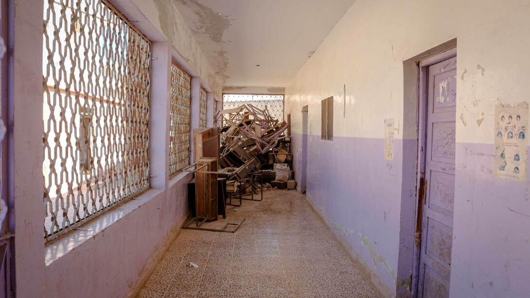 A school hallway in Syria