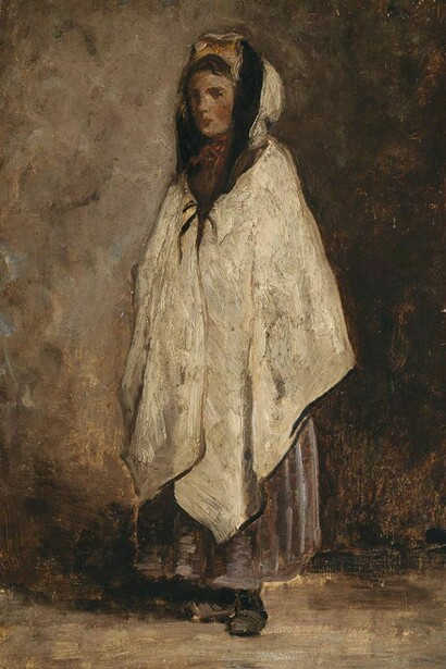 Nathaniel Hone II, 1831-1917, A Girl in a White Shawl, c.1857, Photo © National Gallery of Ireland