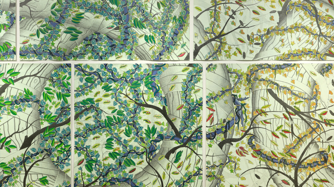 Mel Watkin, Revolving Cycle, exhibition view. Courtesy of A.I.R Gallery