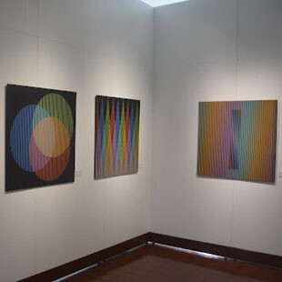 Sala con reproducciones en inducción cromática y color aditivo (2014). Carlos Cruz-Díez. Museo de Arte Costarricense. Foto AKEZ