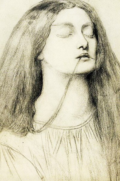 Elizabeth Siddal's study for "Delia" in "The Return of Tibullus to Delia"