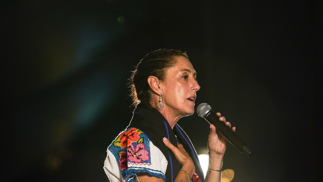 With passion and resolve, Claudia Sheinbaum speaks to supporters, embodying the spirit of change and equality in Mexico's political landscape