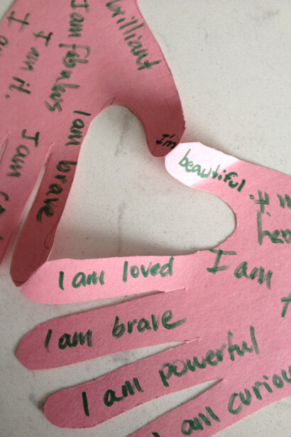 Hands, art, affirmations
