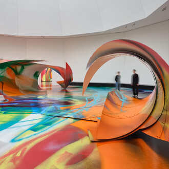 Katharina Grosse, The sprayed dear, exhibition view. Courtesy of Staatsgalerie Stuttgart