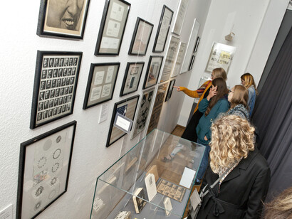 George Maciunas' Fluxus room, exhibition view. Courtesy of M. K. Čiurlionis National Museum of Art