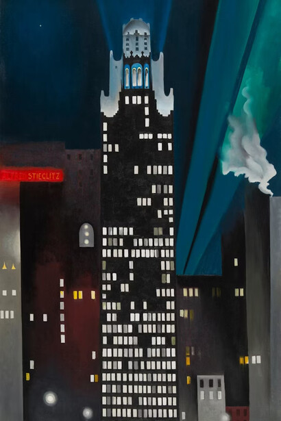 Georgia O’Keeffe, Radiator building, Night, New York, 1927. Courtesy of the Art Institute Chicago